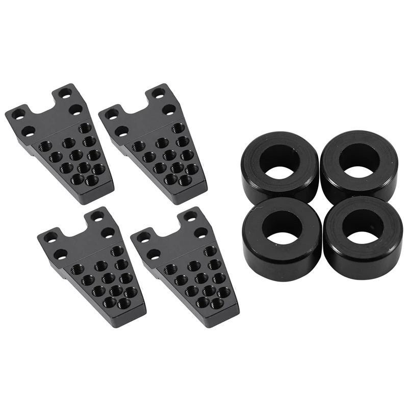 

4PCS for SCX10 Aluminum Shock Mount Lift Surge Seat Adjustment Seat-HR Axial SCX10 Lower Shock Mount Lift Kit,Black