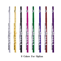 16 holes closed hole flute c key flutes cupronickel silver plated flute w cleaning cloth gloves mini screwdriver carry bag