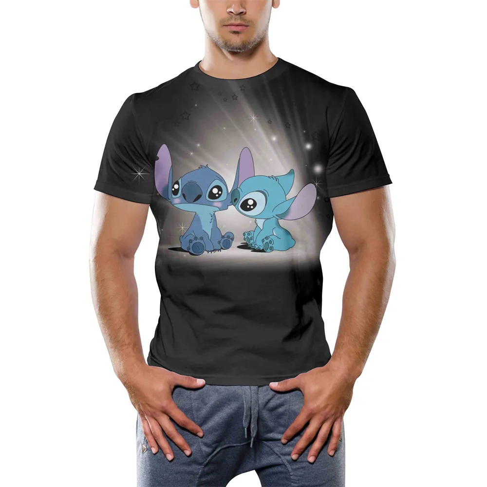 Лето 2021 детские футболки детская футболка с 3D принтом ститча Милая коротким