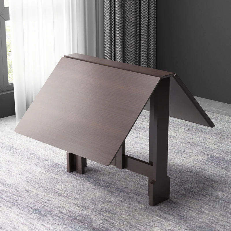

Folding movable dining table with wheels table and chairs combination home modern minimalist dining table