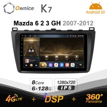 K7 Ownice 6G Ram 128G Rom Android 10.0 Car radio setero for Mazda 6 2 3 GH 2007 - 2012 Auto Audio 360 Panorama Optical 5G Wifi