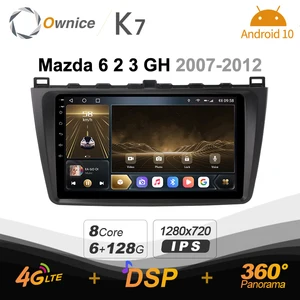 k7 ownice 6g ram 128g rom android 10 0 car radio setero for mazda 6 2 3 gh 2007 2012 auto audio 360 panorama optical 5g wifi free global shipping