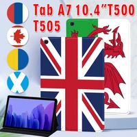 for samsung galaxy tab a7 10 4 inch sm t500sm t505 2020 national flag series pattern leather tablet cover case free stylus