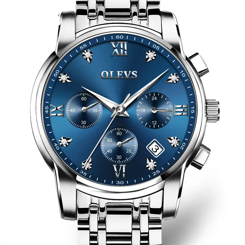 Reloj hombres 2020 мужские часы Брендовые из нержавеющей стали Хронограф Кварцевые