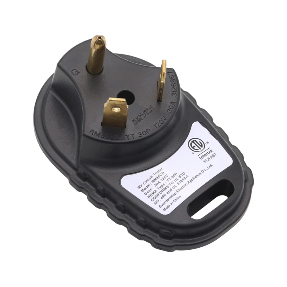 

30A/125V Circuit Analyzer Portable Receptacle Tester for RV Travel Trailers