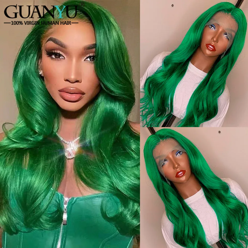 

Green Human Hair Wig Glueless 13X4 Lace Front Wig Brazilian Remy Colored Blonde Pink Blue Yellow Orange Ginger Lace Frontal Wig