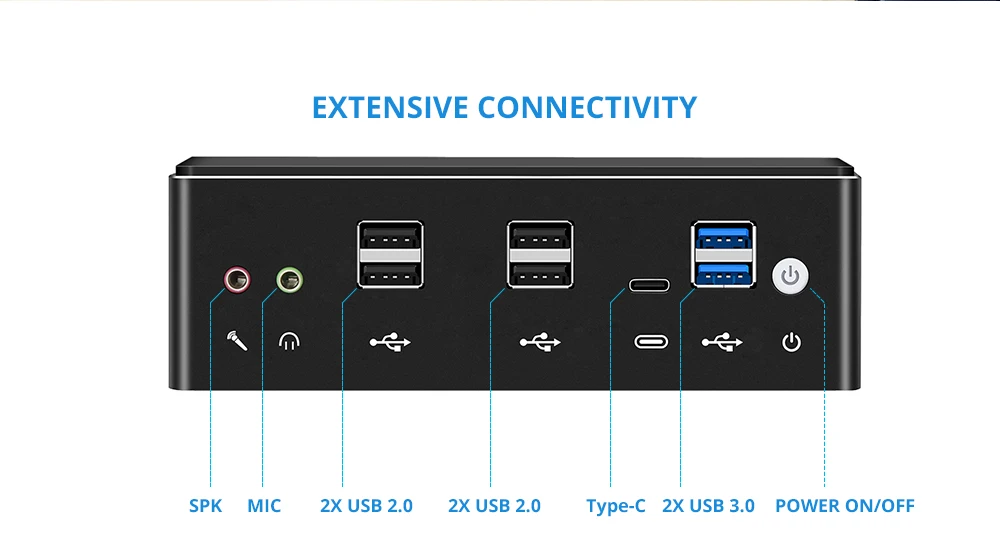 Мини ПК Intel Core i5 8250U i7 7500U компьютер Windows10 2* DDR4 M.2 SSD 8* USB HDMI DP type-C 2* LAN WiFi 4K HTPC микро Настольный NUC