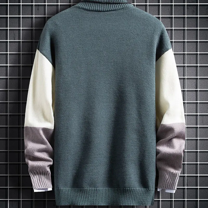 1 шт. новый зимний мужской свитер кашемировый теплый лоскутный приталенный с