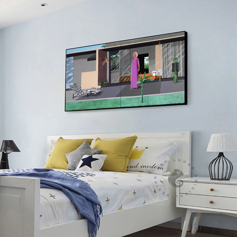 Современная картина маслом Дэвид хокни абстрактная для гостиной и спальни