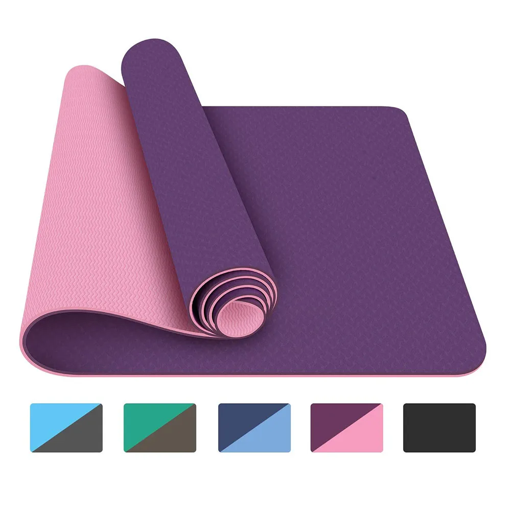 

8mm TPE Yoga Mat Double layer pilates pad Non Slip Gym Yoga mat for sport Fitness mat pads for girl Trainning exercise equipment