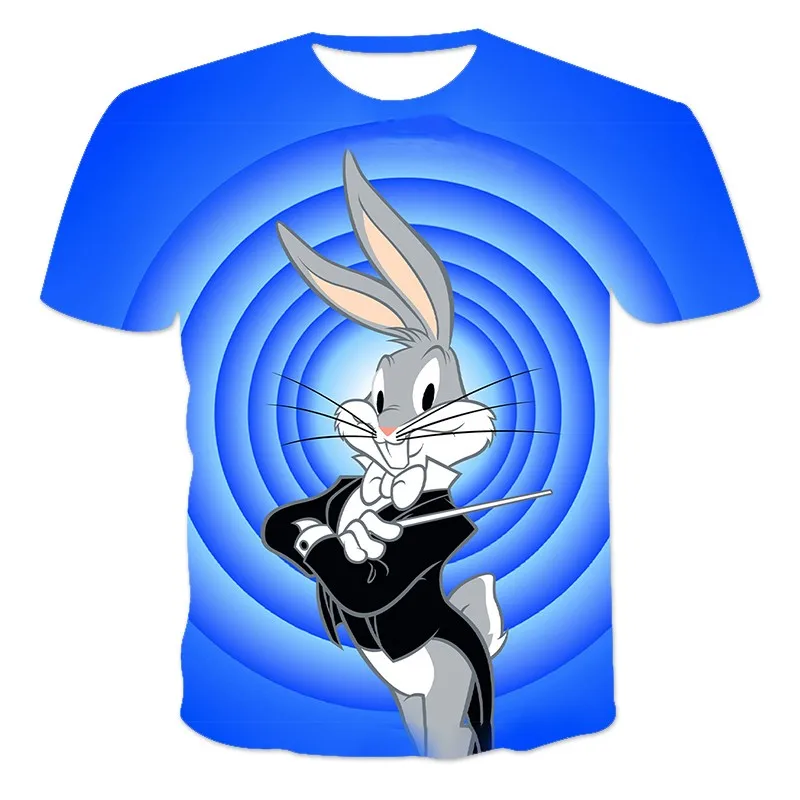 

2021 T-shirt Cute Rabbit Men's And Women's Short-sleeved Cartoon Casual Fashion Plus Size Top T-shirt 110-6xl Can Be Customized