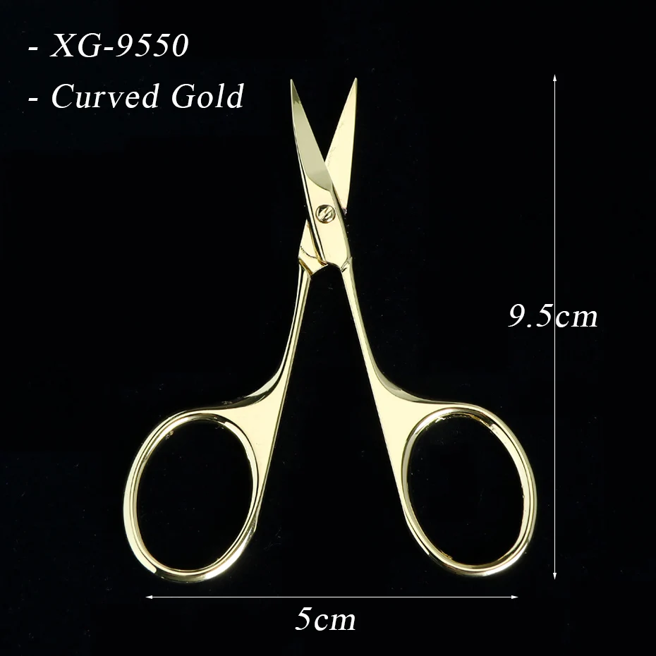 XG-9550 Curved Gold 1 шт. Хамелеон ножницы для ногтей из Нержавеющей Стали Изогнутый кран кутикулы резак для бровей ножницы-триммер кусачки инструмент для макияжа BE1519 - Цвет: XG-9550 Curved Gold