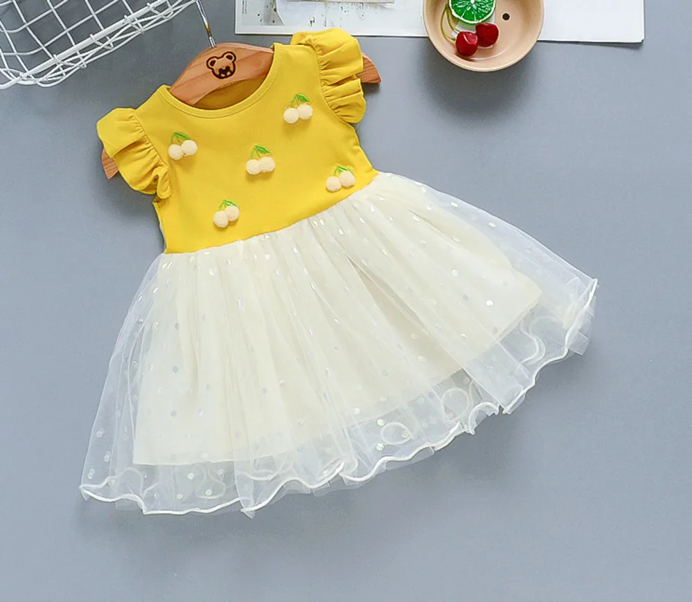 

1-5Y Grils Cute Clothing Children Girls Lace Dress Girls Wedding Party Dress Summer Kids Girls Princess Dress