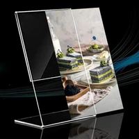 a6 transparent acrylic display stand desk shelf box display card office accessories business stand desktop holder storage