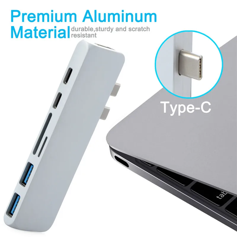 USB 3 1 type C концентратор к HDMI адаптер 4K Thunderbolt с концентратором 0 TF считыватель SD карт