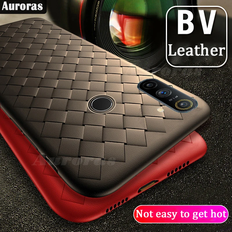 Auroras чехол для Realme C3 полная защита крест тканый мягкий бизнес BV кожа OPPO
