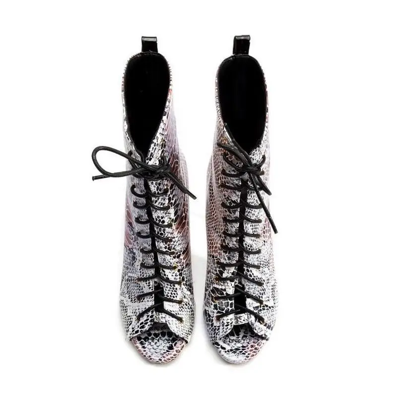 Женские босоножки на высоком каблуке 12 см сандалии с текстурой змеиной кожи