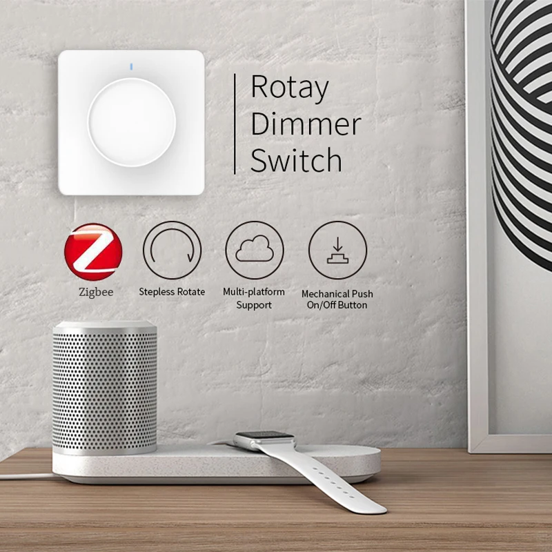 Умный регулятор яркости Tuya Zigbee дистанционное управление поворотный совместим с