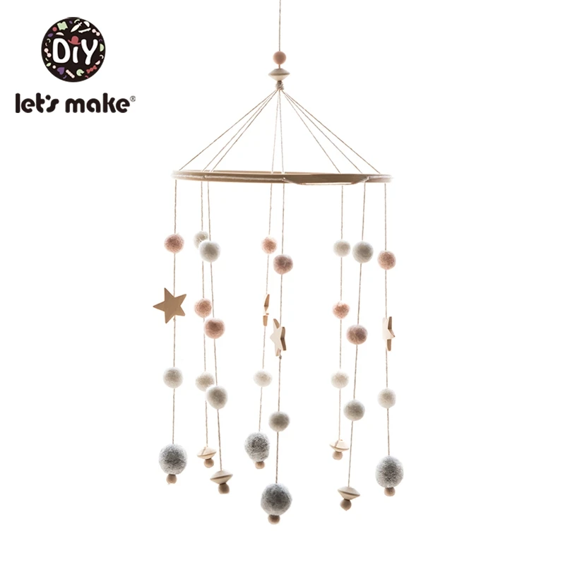 Погремушки для детской кроватки из войлока и шерсти в виде шариков|Интерактивные