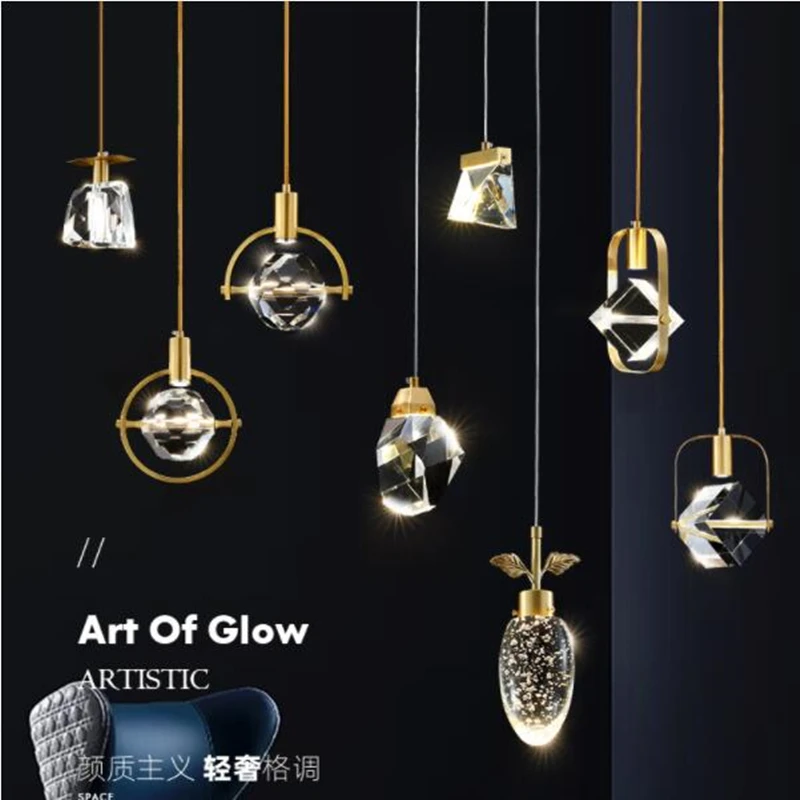 Роскошный хрустальный светодиодный подвесной светильник K9 скандинавский