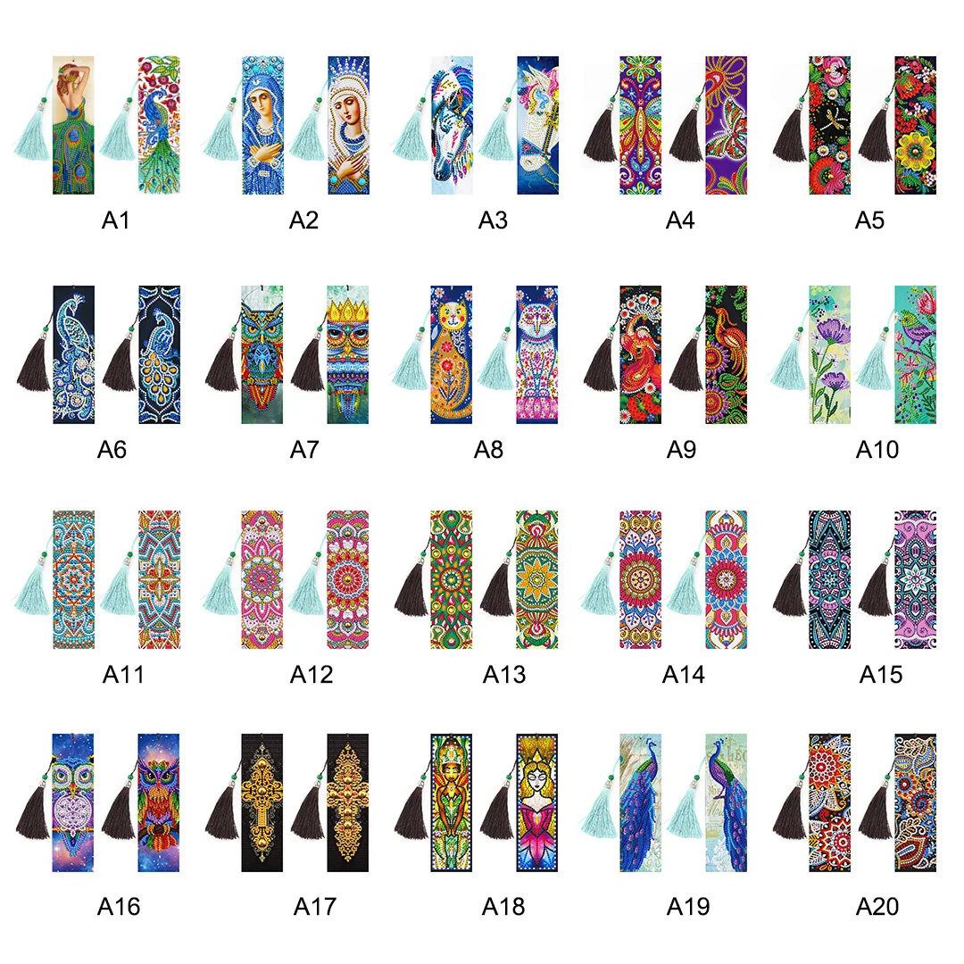 2 шт./компл. алмаз 5D Закладка для книги картина Изысканная кожаная кисточкой