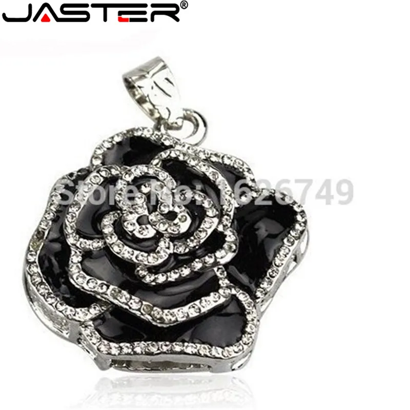 USB флеш накопитель JASTER Кристальный цветок палка подарок подруге розовое ожерелье
