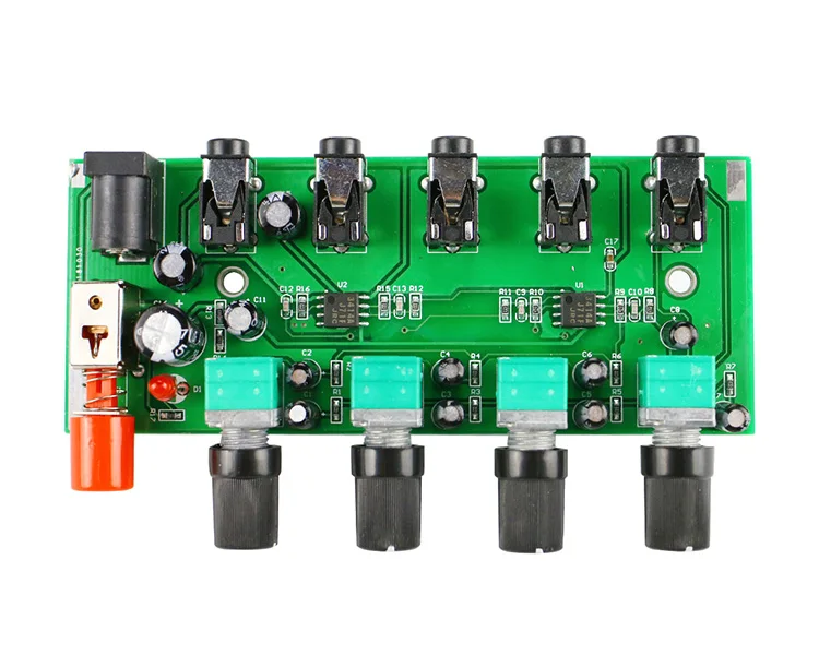 Only Mixer Board GHXAMP стерео микшер(4 входа, 1 выход) индивидуально управления доска DIY наушники усилитель чехол DC12V - Цвет: Only Mixer Board