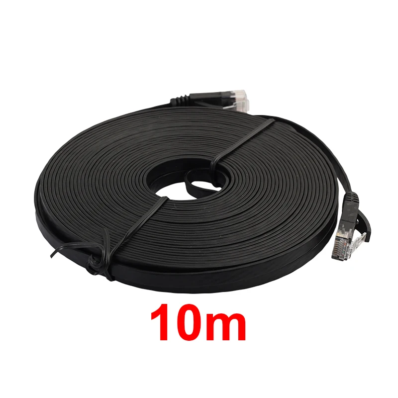 Новая сеть Ethernet кабель RJ45 Патч LAN Плоский 0 5 м 15 98FT CAT6 плоский UTP черный и белый Цвет