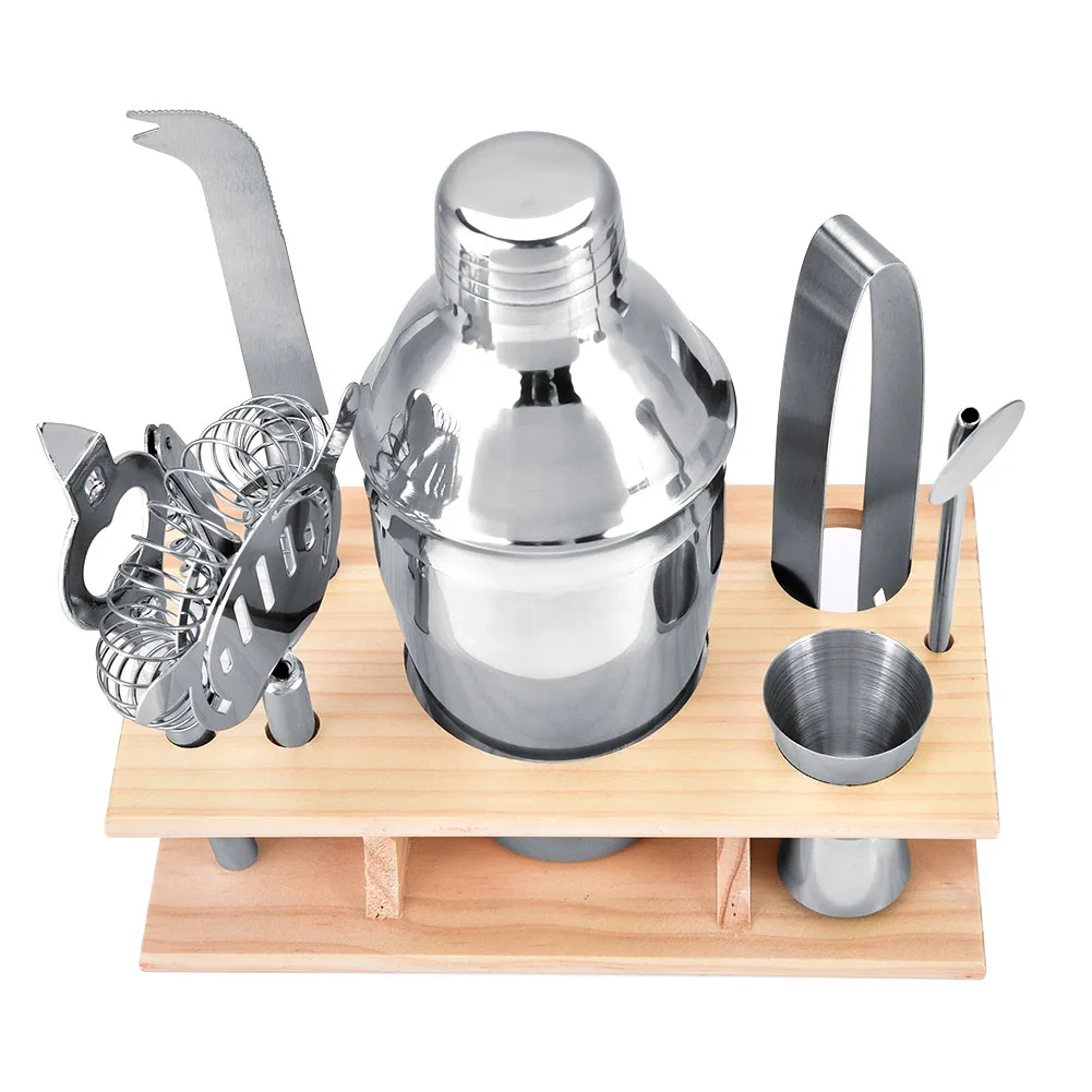 

Шейкер для коктейлей, из нержавеющей стали, с деревянным держателем, 750 мл, 8 шт.