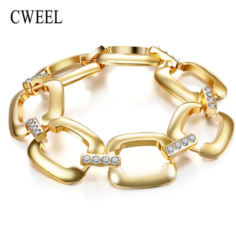 Женский винтажный браслет CWEEL золотистый ажурный с геометрическим рисунком