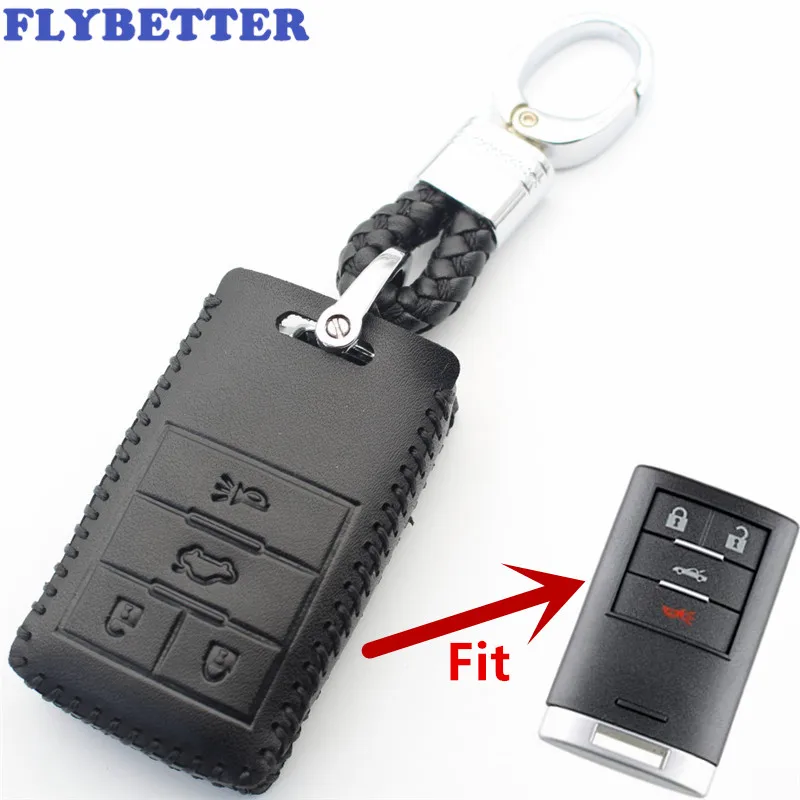 FLYBETTER брелок из натуральной кожи с 4 кнопками умный чехол для ключей Chevrolet