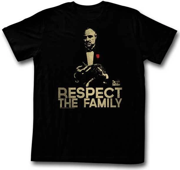 Крестный отец уважает семью взрослые футболки классический стиль|Мужские