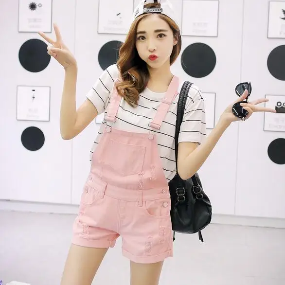 Женский джинсовый комбинезон на бретельках Свободный Повседневный в винтажном