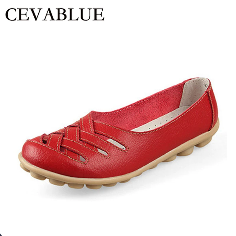 Женские кожаные туфли на плоской подошве повседневные из натуральной воловьей