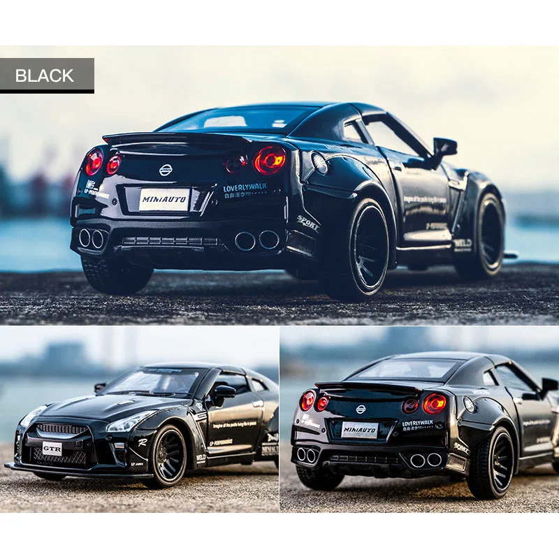 1:32 Nissan GTR R35 литая модель автомобиля суперкар подарок для мальчика коллекционные