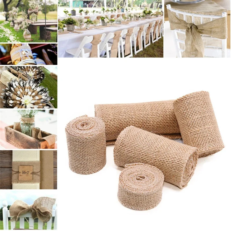 Рулоны из натурального джута для свадебного декора праздничная подарочная