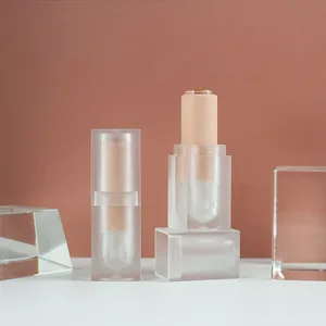 10 шт., прозрачные матовые Розовые Квадратные тюбики для губной помады