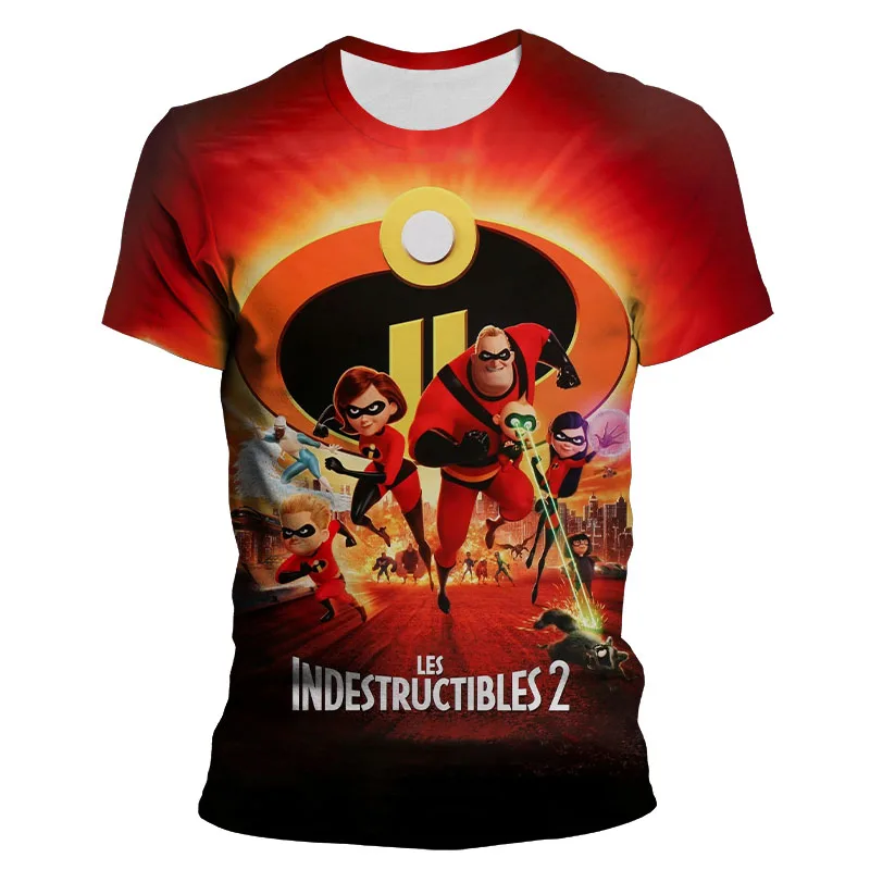 

Short Sleeve T-shirts For Men Disney The Incredibles 3D Print Summer Boy Girl Kids Tee Shirts Streetwear Women Oversize Tshirt