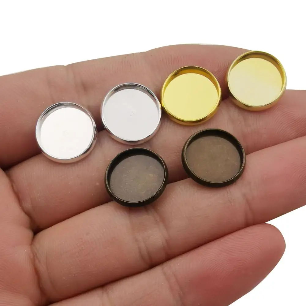 100 шт. 12 мм полимерные искусственные плоские купольные Кабошоны с 30 пустых