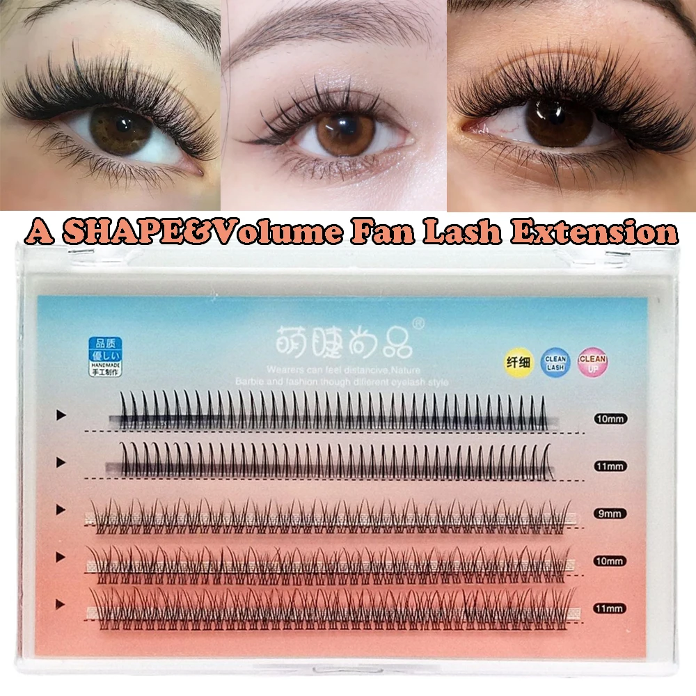 

Easy to Apply Long Lasting Natural Long A Shape&Volume Cluster Mixed Eyelashes Extension Premade Volume Fan Eyelashes