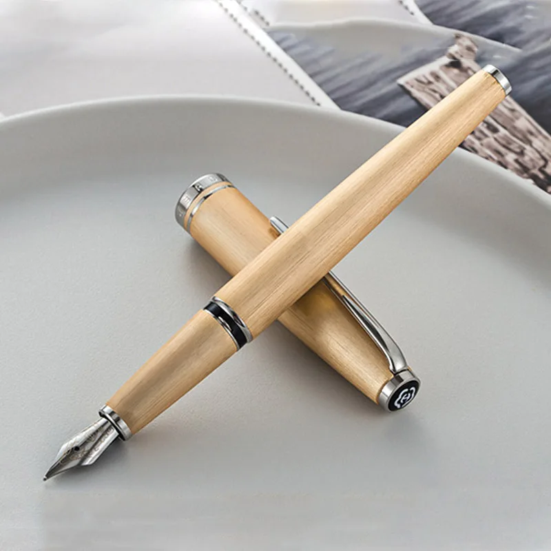 

luxury quality brand HERO 981-1 Fountain Pen gift BOX SET Brushed Matte gold ink pens Stationery Office school supplies
