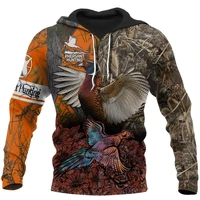 latest pheasant hunting 3d full set printed hoodie mens hoodie unisex street zipper pullover casual jacket sweatshirt