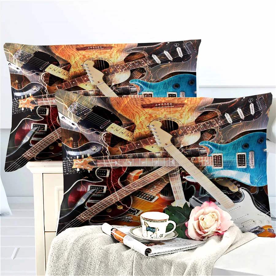 HELENGILI 3D Постельное белье гитары печати пододеяльник набор похожая на настоящую