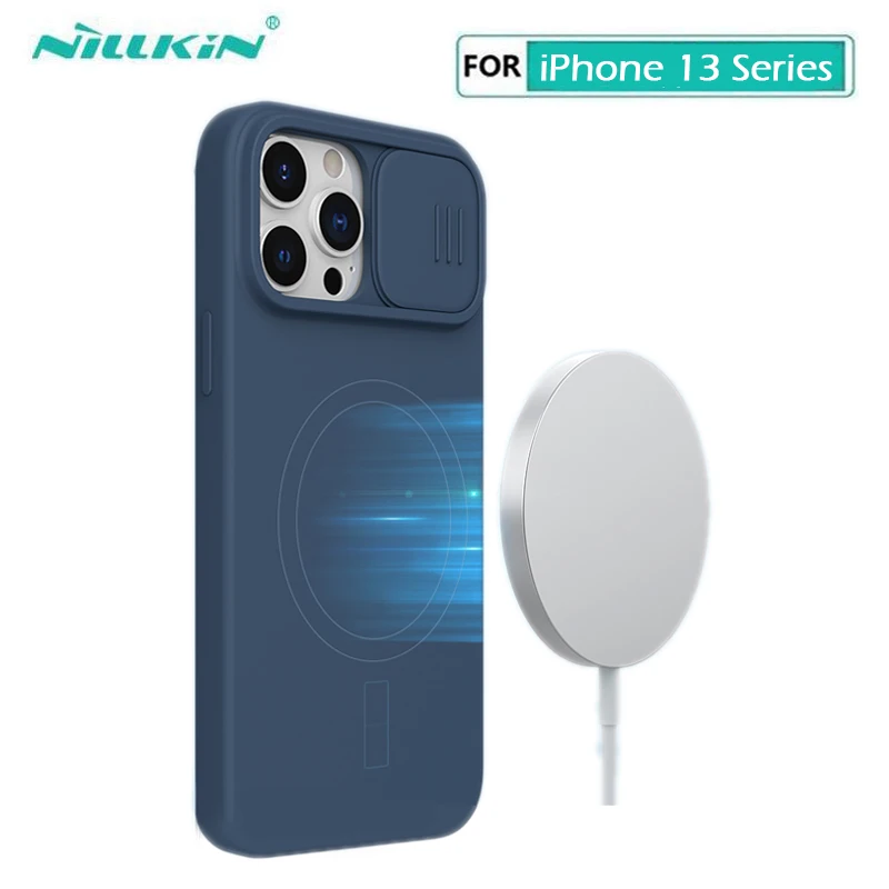 

Для iPhone 13 чехол Nillkin CamShield шелковистая магнитная силиконовая защита линз задняя крышка для Apple iPhone 13 Pro Max чехол