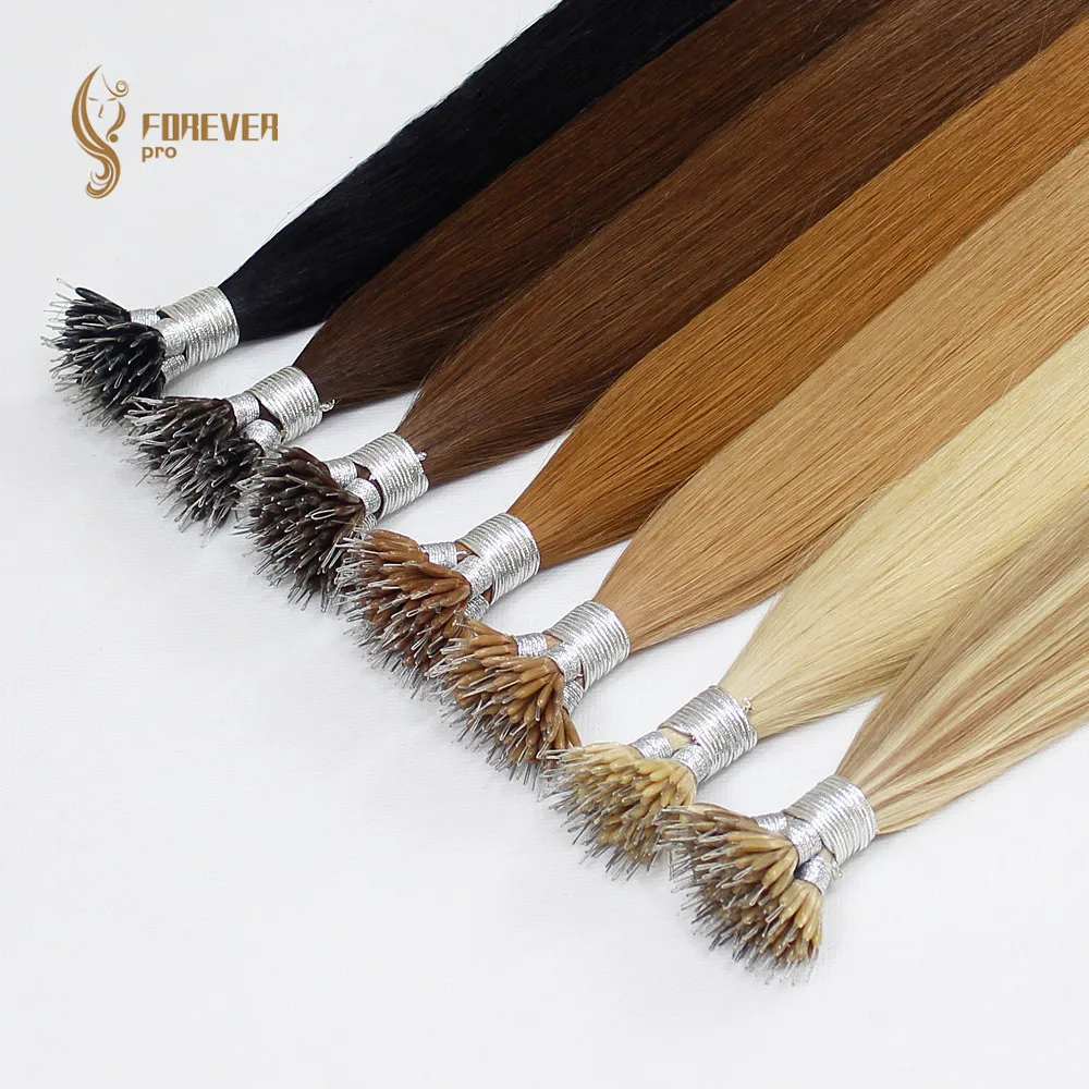 Волосы для наращивания Forever Pro 0 8 г/локон 18 дюймов Remy с микро бусинами европейские