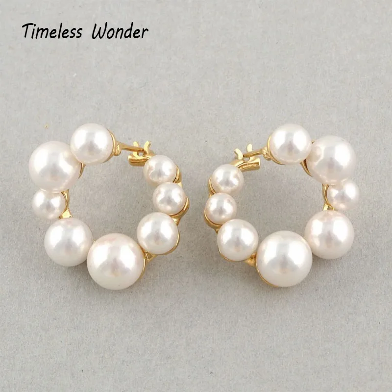 Вечный чудо глэм спереди и сзади вывихнутые жемчужные серьги гвоздики Женские