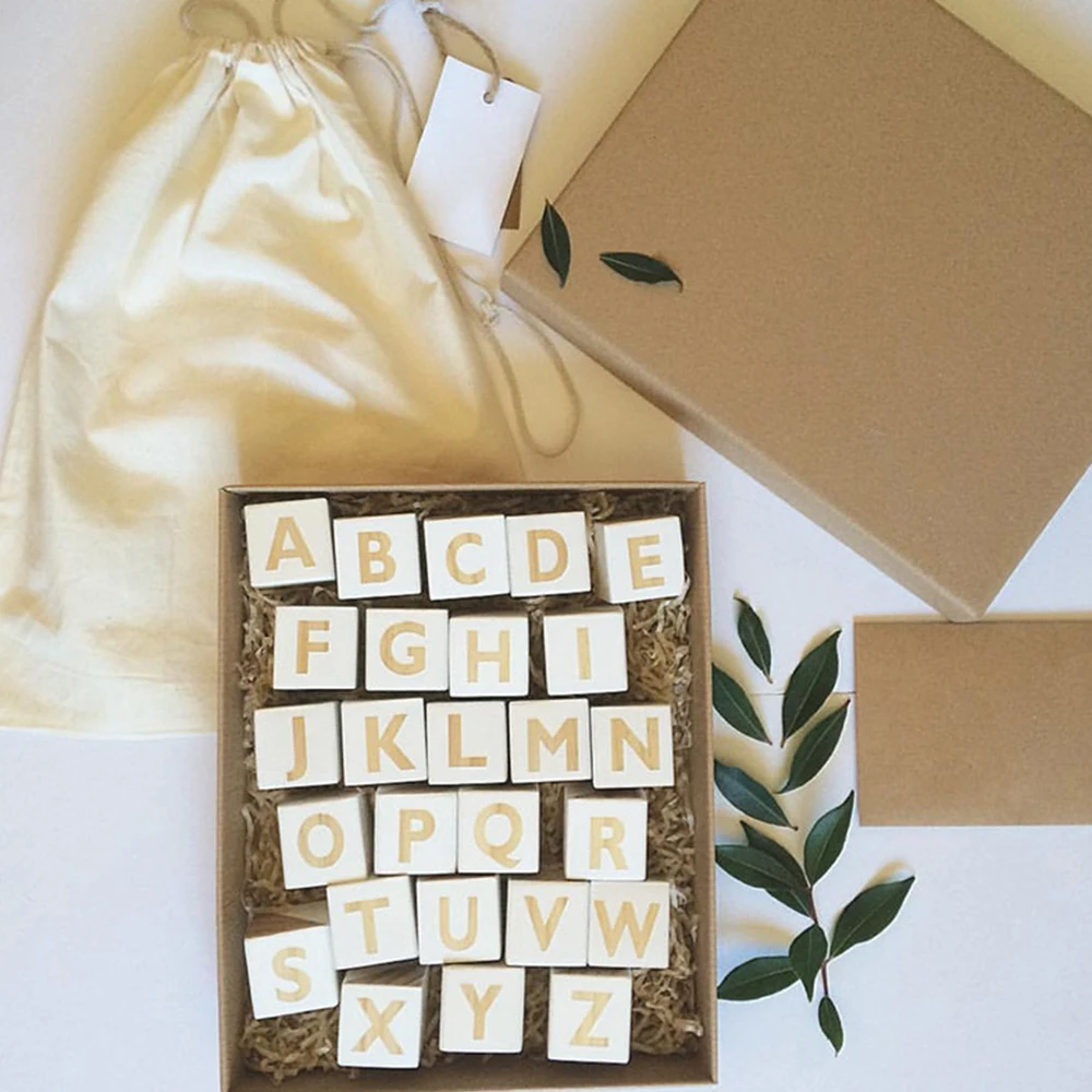 

55cm Large Wooden Alphabet Letters Cubes,Wood Square Big English ABC Blocks,Toddlers/Baby Montessori Learning Educational Toys