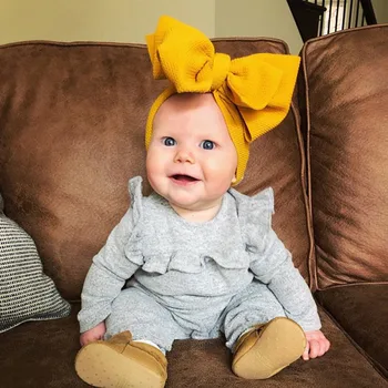 Baby Accessories Infant Baby Girl Cute Soft Bow Headband Newborn Solid Headwear Headdress Nylon Elastic Hair Band Gifts Props 1