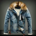 Зимние мужские джинсовые куртки, верхняя одежда, теплые плотные флисовые джинсовые пальто, шерстяная подкладка, мужские повседневные джинсовые куртки, пальто для улицы, ветровка