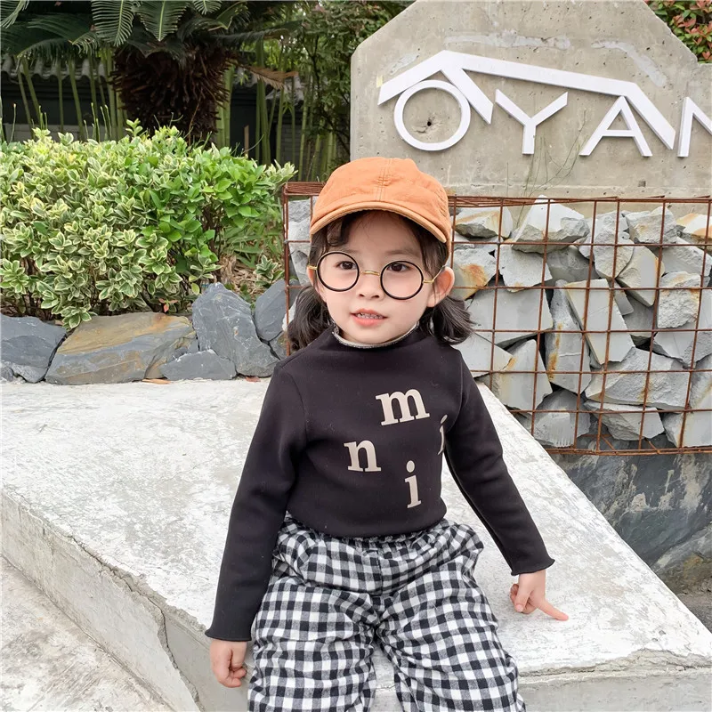 Детские зимние футболки с длинными рукавами для девочек Теплая Флисовая одежда